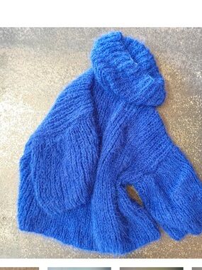 Amano by Lorena Laing Handmade Mohair Suri alpaca & merino short sleeve Sweater